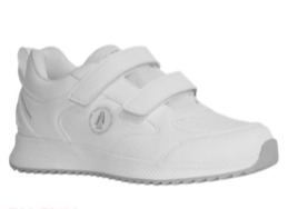 PU Syn School Shoes - White